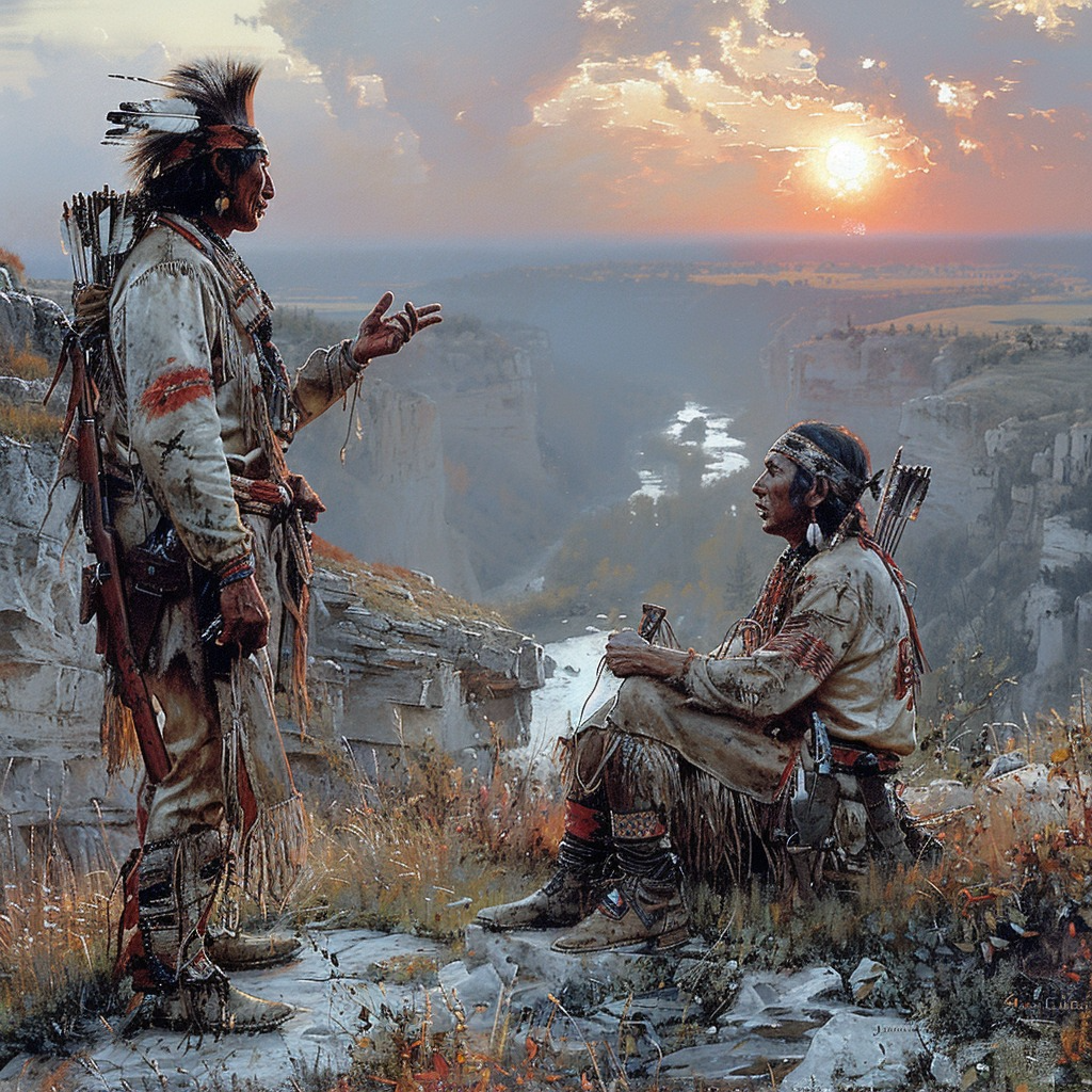 Twilight Talks Amidst the Canyons Native American Canvas