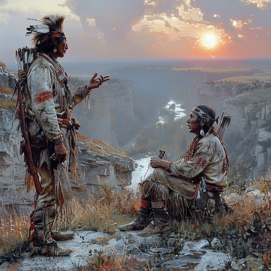 Twilight Talks Amidst the Canyons Native American Canvas