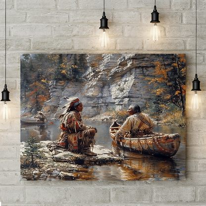 Whispers of the Spirit River Native American Canvas