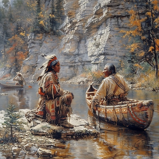 Whispers of the Spirit River Native American Canvas
