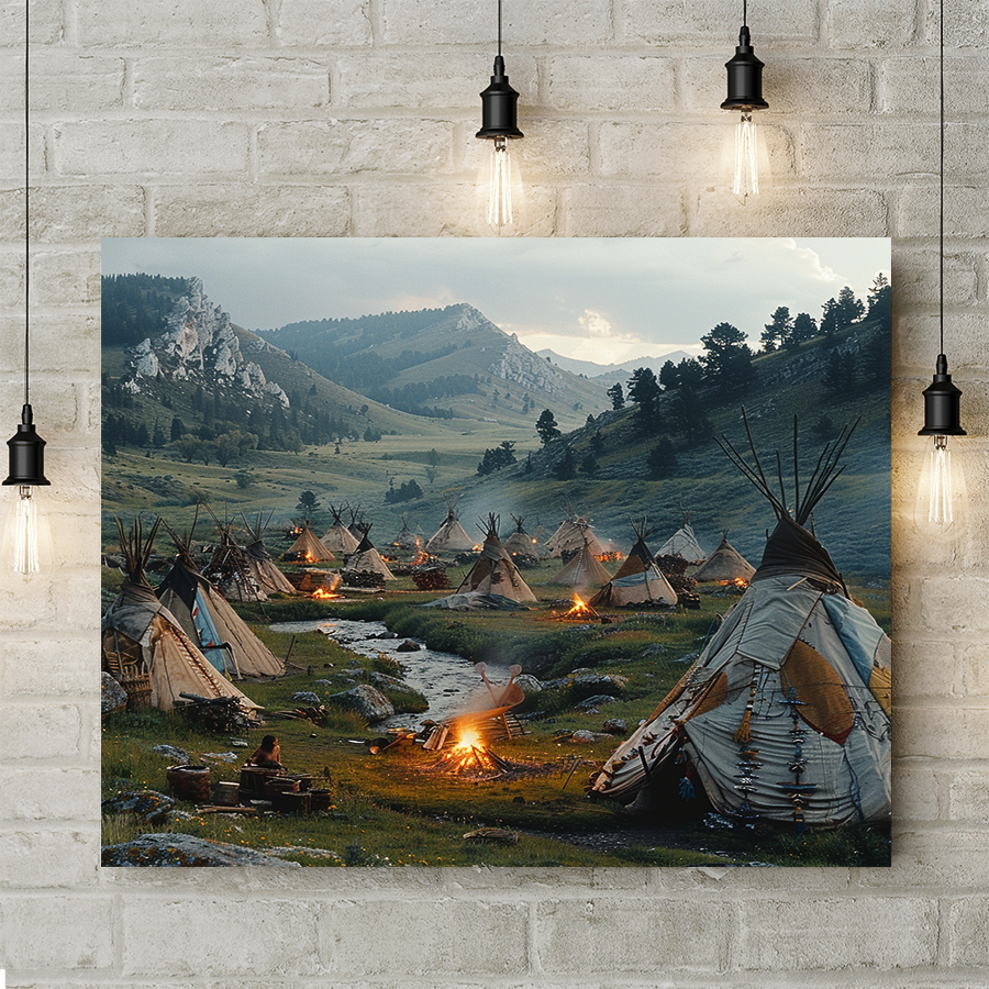 Spirit of Land Native American Nature Canvas