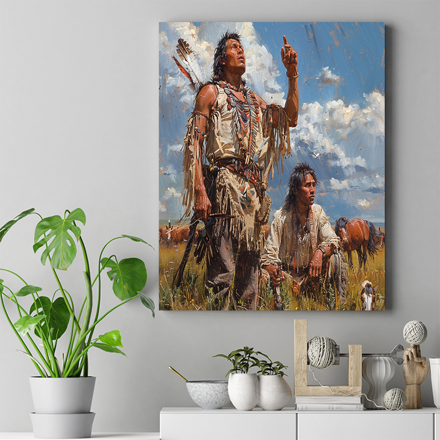 The Call of the Wild Prairie Native American Horse Canvas