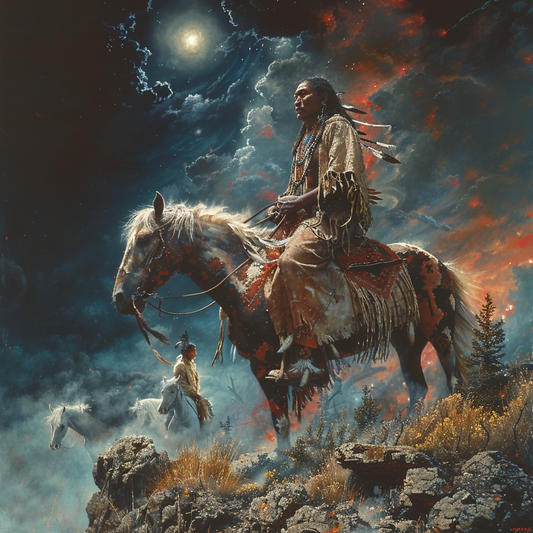 Warriors of the Twilight Native American Horse Canvas