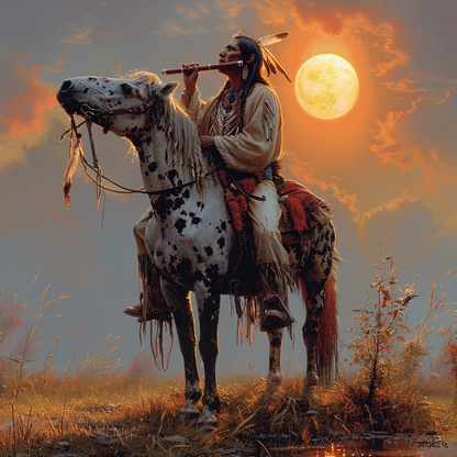 Twilight's Melody Native American Horse Canvas