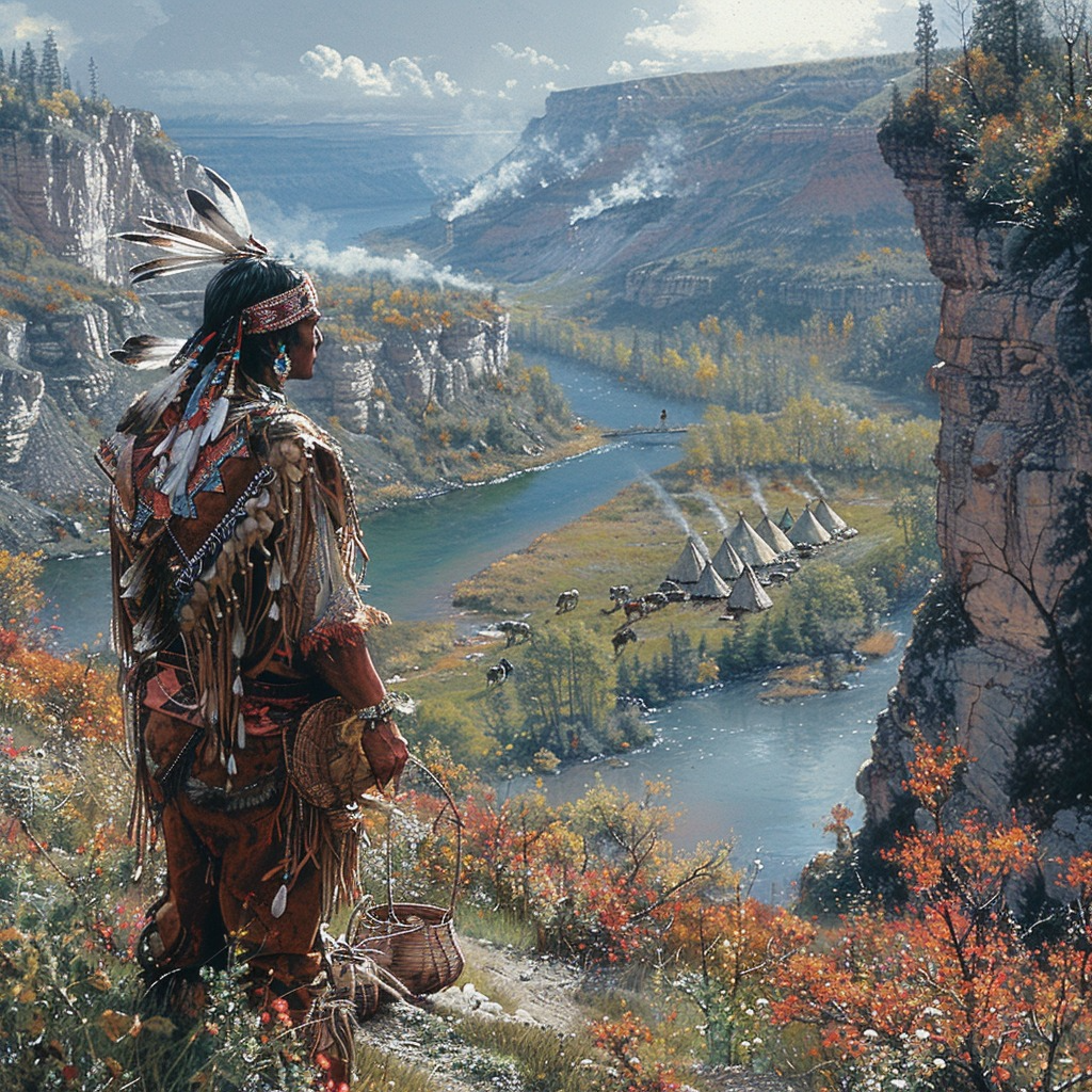 Echoes of the Valley Native American Canvas