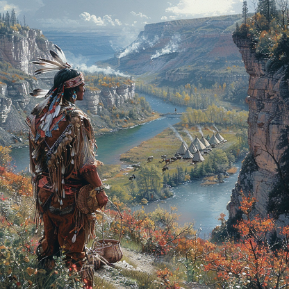 Echoes of the Valley Native American Canvas