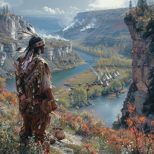 Echoes of the Valley Native American Canvas