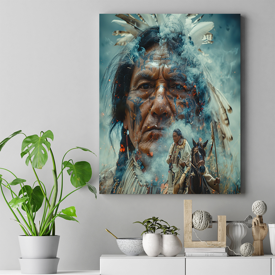 Keeper of the Flame Native American Horse Canvas