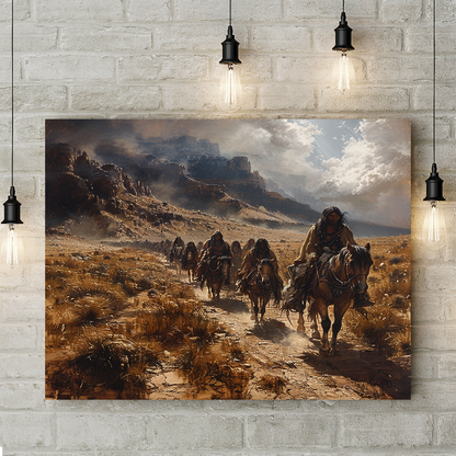 Across the Ancient Lands Native American Horse Canvas