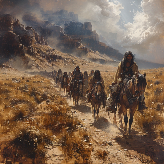 Across the Ancient Lands Native American Horse Canvas