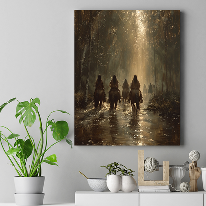 Journey through the Whispering Woods Native American Horse Canvas