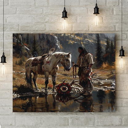 Native Horse in the Forest Canvas