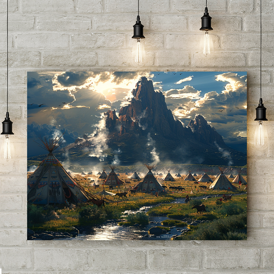 Light Over the Sacred Land Native American Canvas – NativeShinee