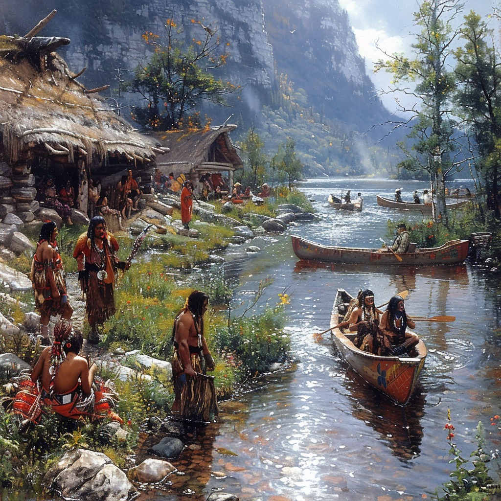 Flow of Traditions Native American Canvas