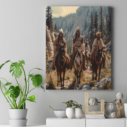 Journey Through the Ancient Woods Native American Horse Canvas