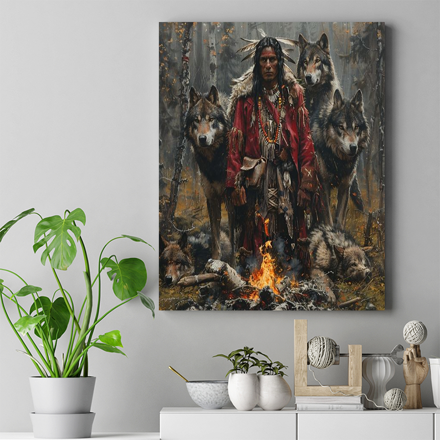 Mystic Wolves of the Wild Native American Wolf Canvas