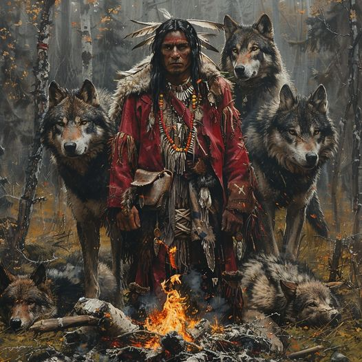 Mystic Wolves of the Wild Native American Wolf Canvas