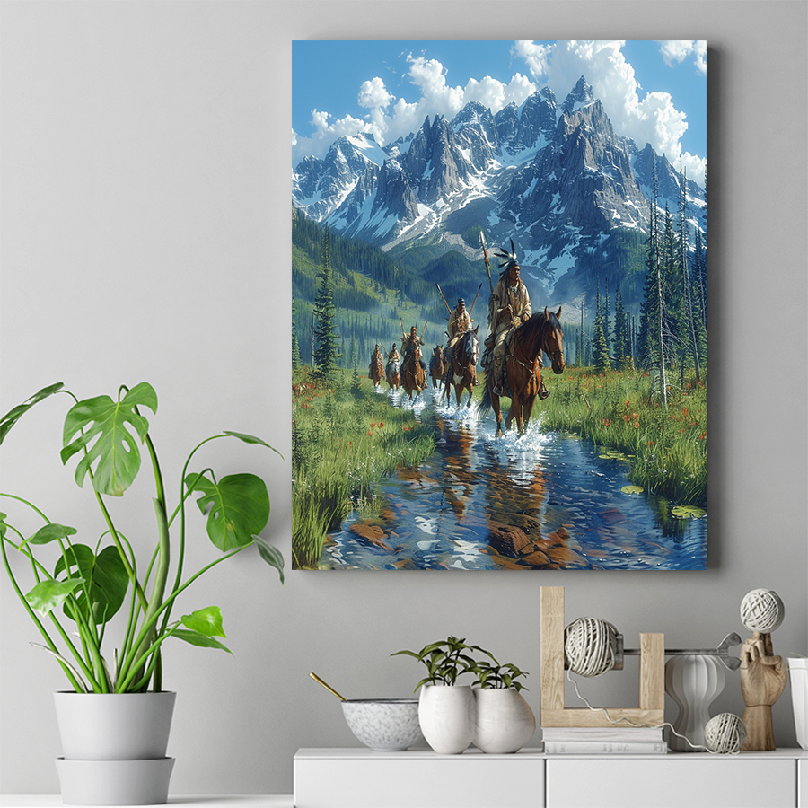 Path Through Paradise Native American Horse Canvas