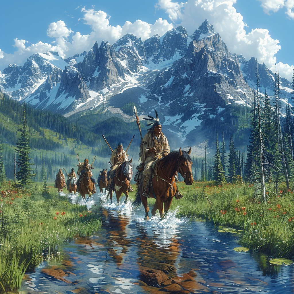 Path Through Paradise Native American Horse Canvas