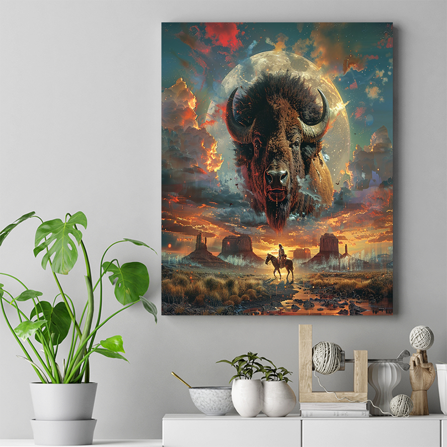 Bison Spirit of the Wild Native American Canvas